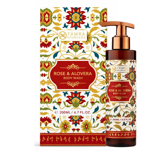 Tamra Ayurvedic Rose & Aloe Vera Body Wash for Soft, Hydrated Skin