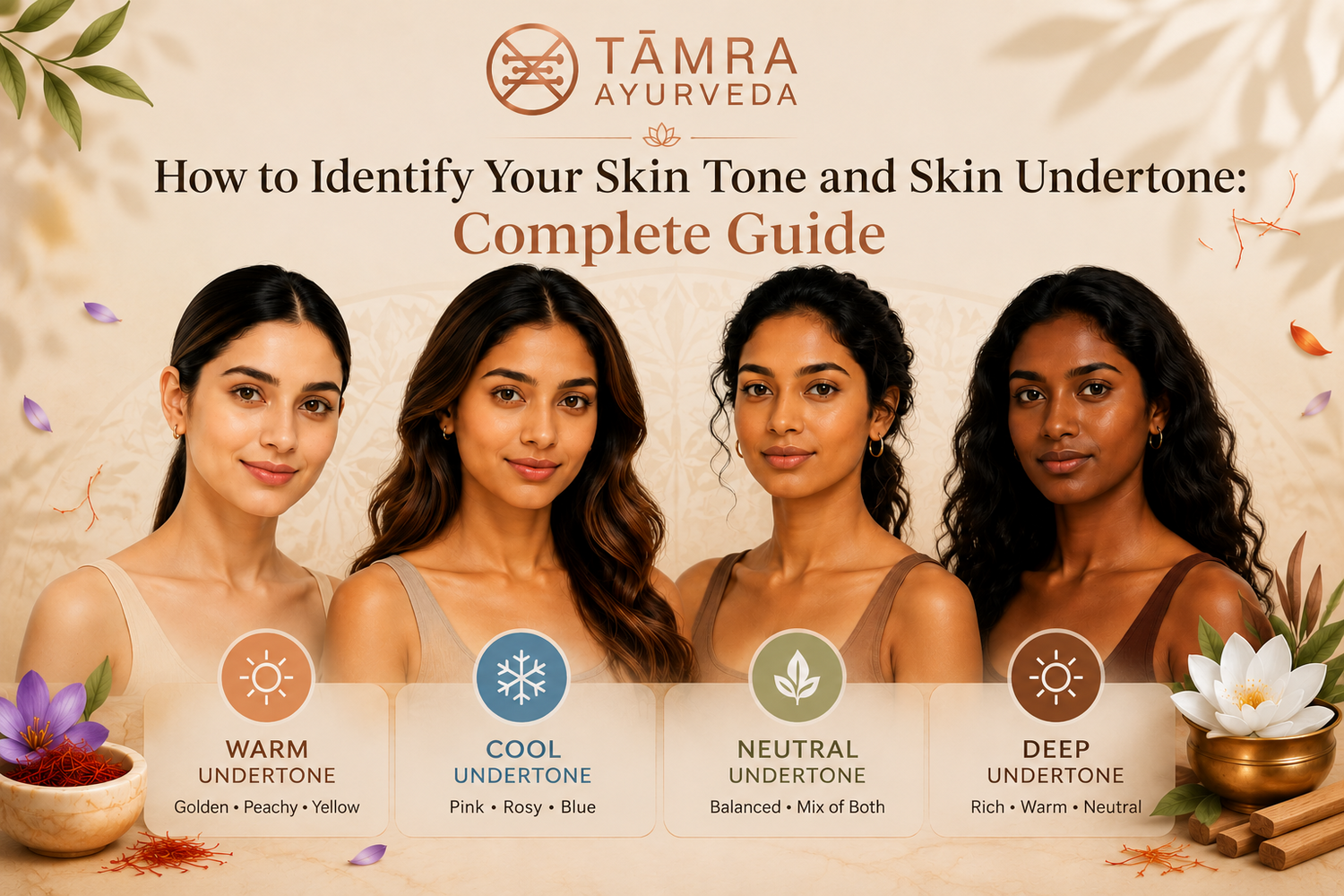 How to identify your skin tone and skin undertone for Indian skin with warm, cool, neutral and deep undertones