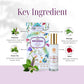 Tamra Ayurveda Patchouli skincare product with key ingredient information on a light background