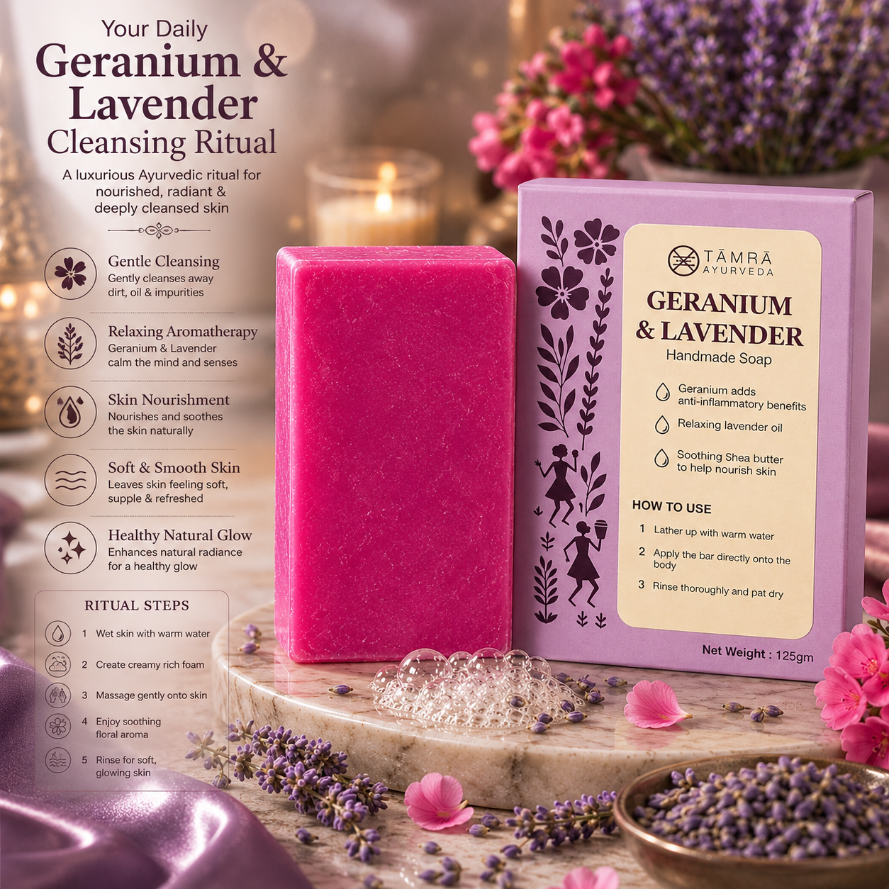 Geranium & Lavender Handmade Soap