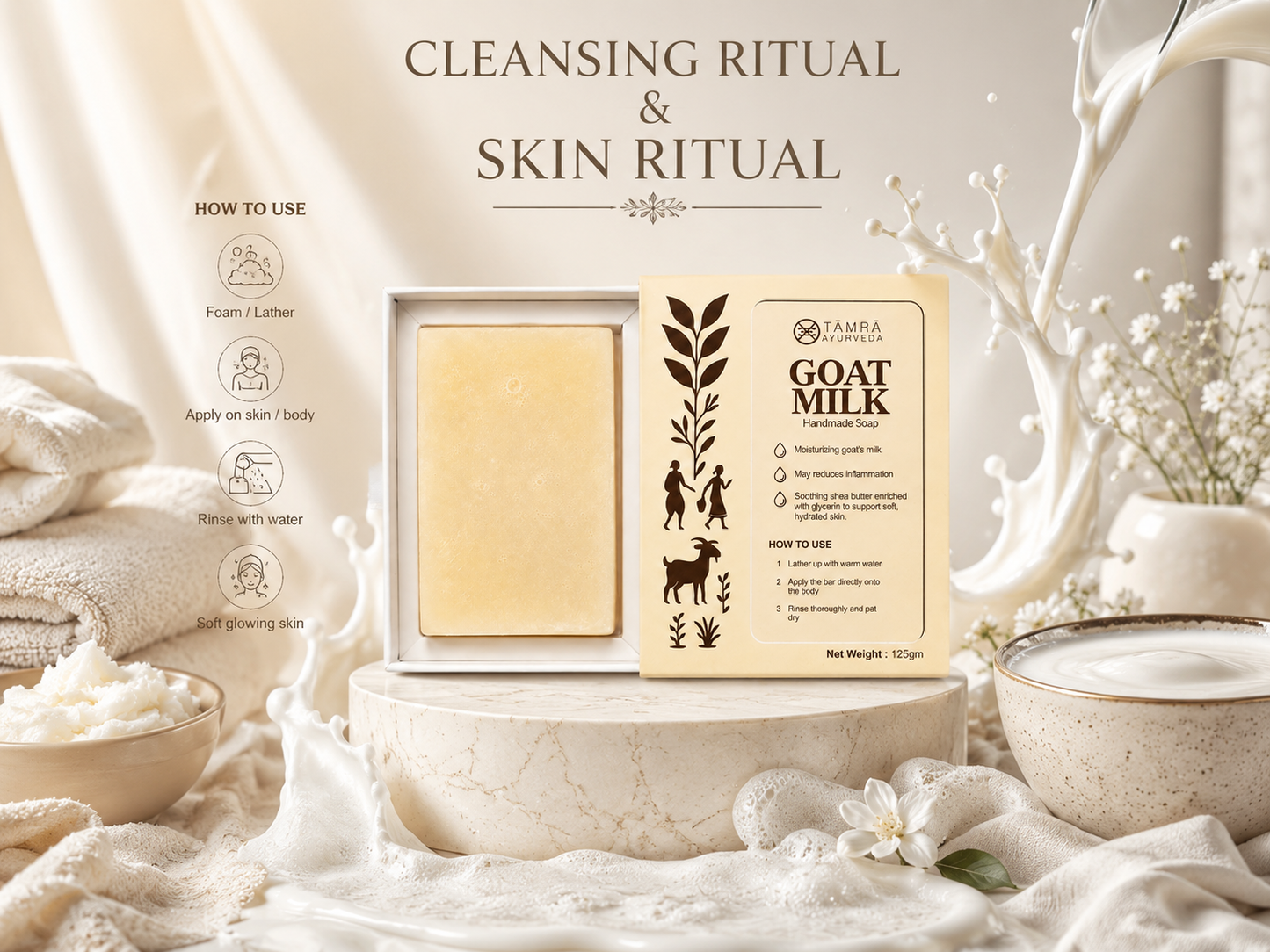 Goat Milk Soap for Soft, Healthy & Nourished Skin– 125 gm