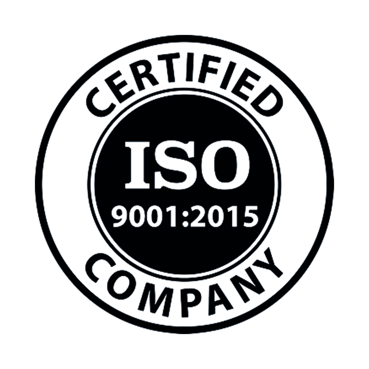 ISO 9001:2015 certification logo on a white background