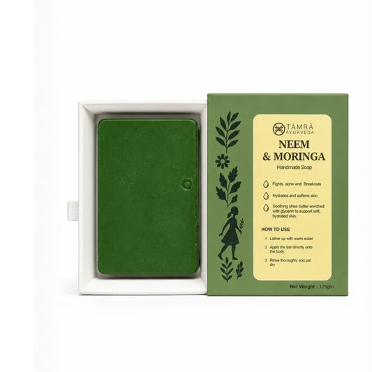 Tamra Neem & Moringa Handmade Soap – 125 gm for Acne-Prone & Oily Skin