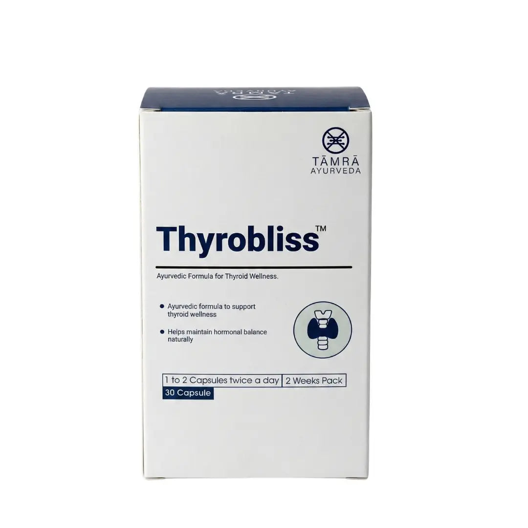 Box of Thyrobliss by Tamra Ayurveda on a white background