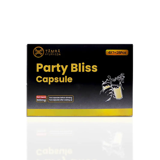 Box of Tamra Ayurveda Party Bliss Capsule on a white background