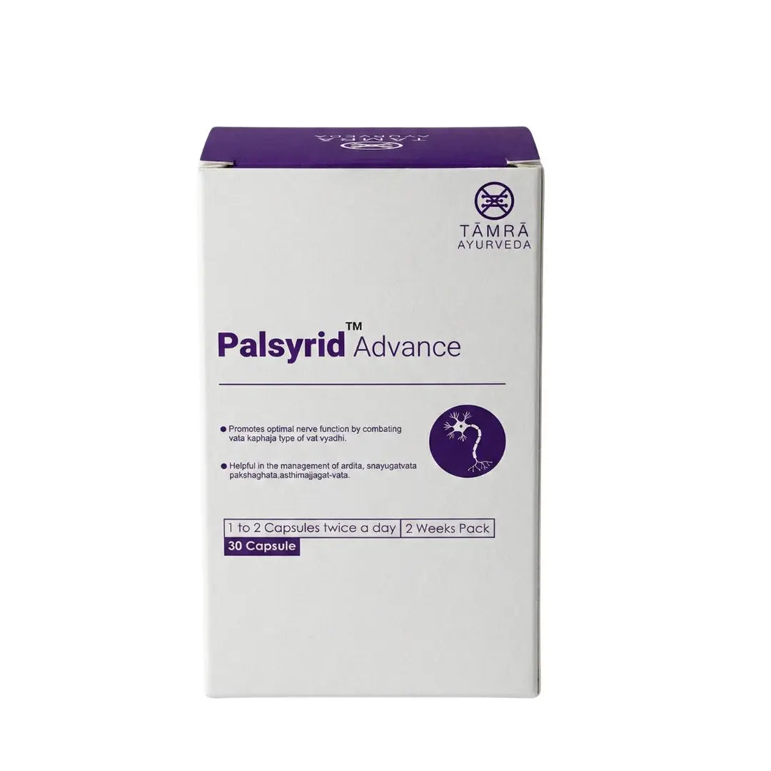 Box of Támra Ayurveda Palsyrid Advance on a white background