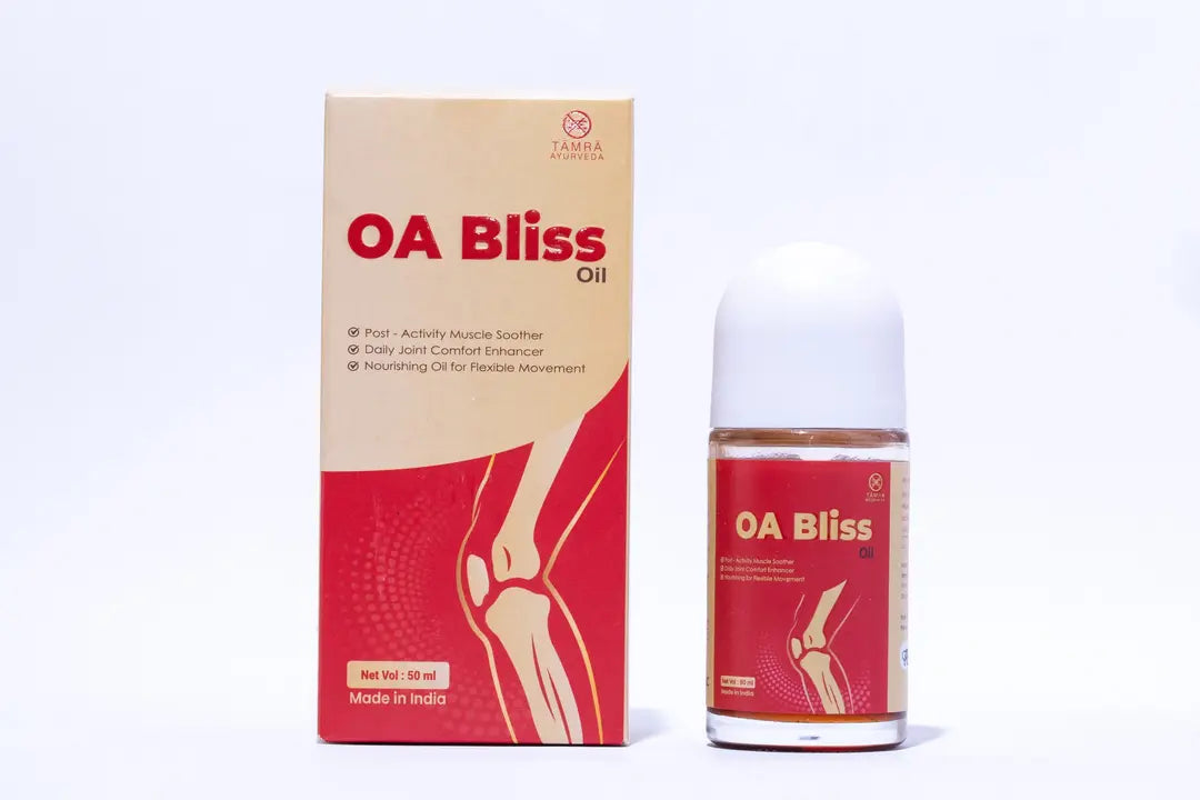 OA Bliss oil packaging with box and bottle on a white background