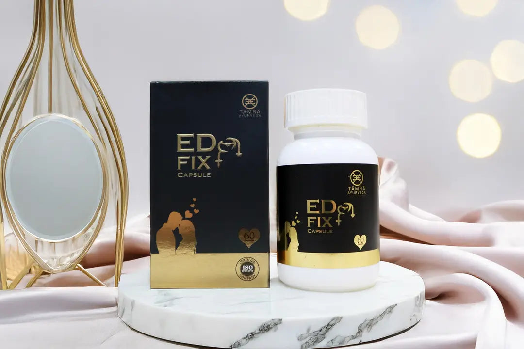 Tamra ED Fix capsule box lifestyle with decorative items