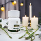 Tamra Shatavari capsule bottle with candles and green leaves on a decorative background
