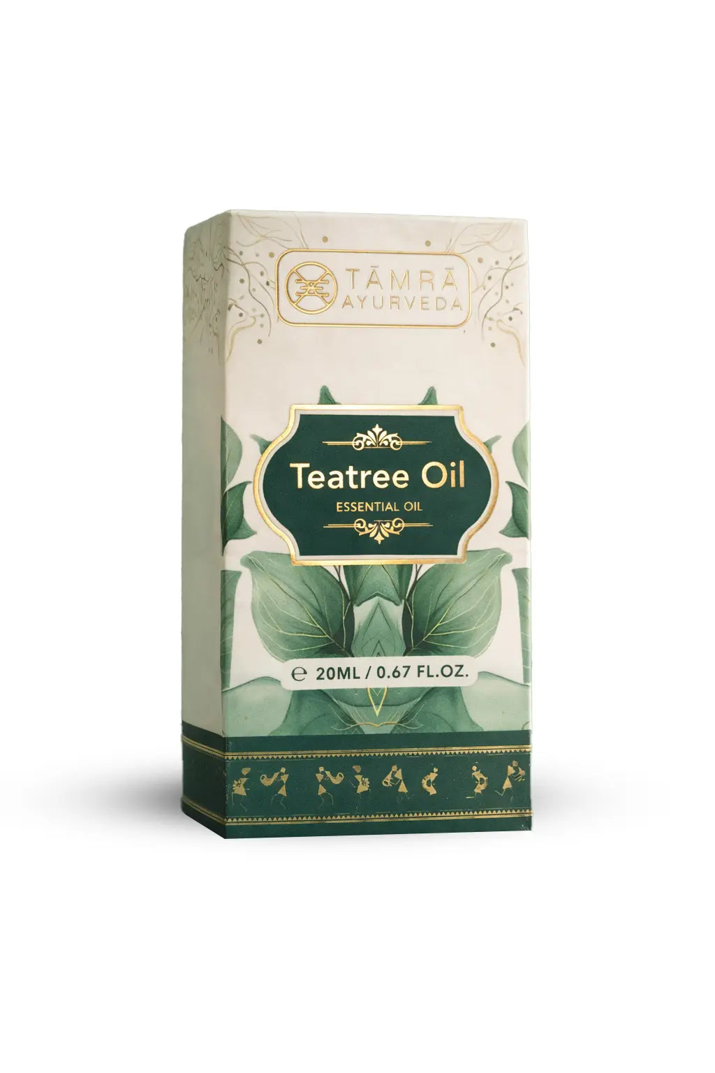 Tamra Ayurveda Tea Tree Oil packaging on a white background