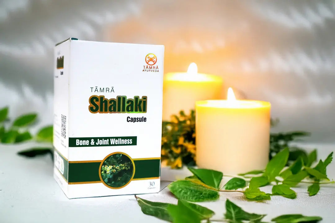 Tamra Shallaki capsule box for bone and joint wellness.