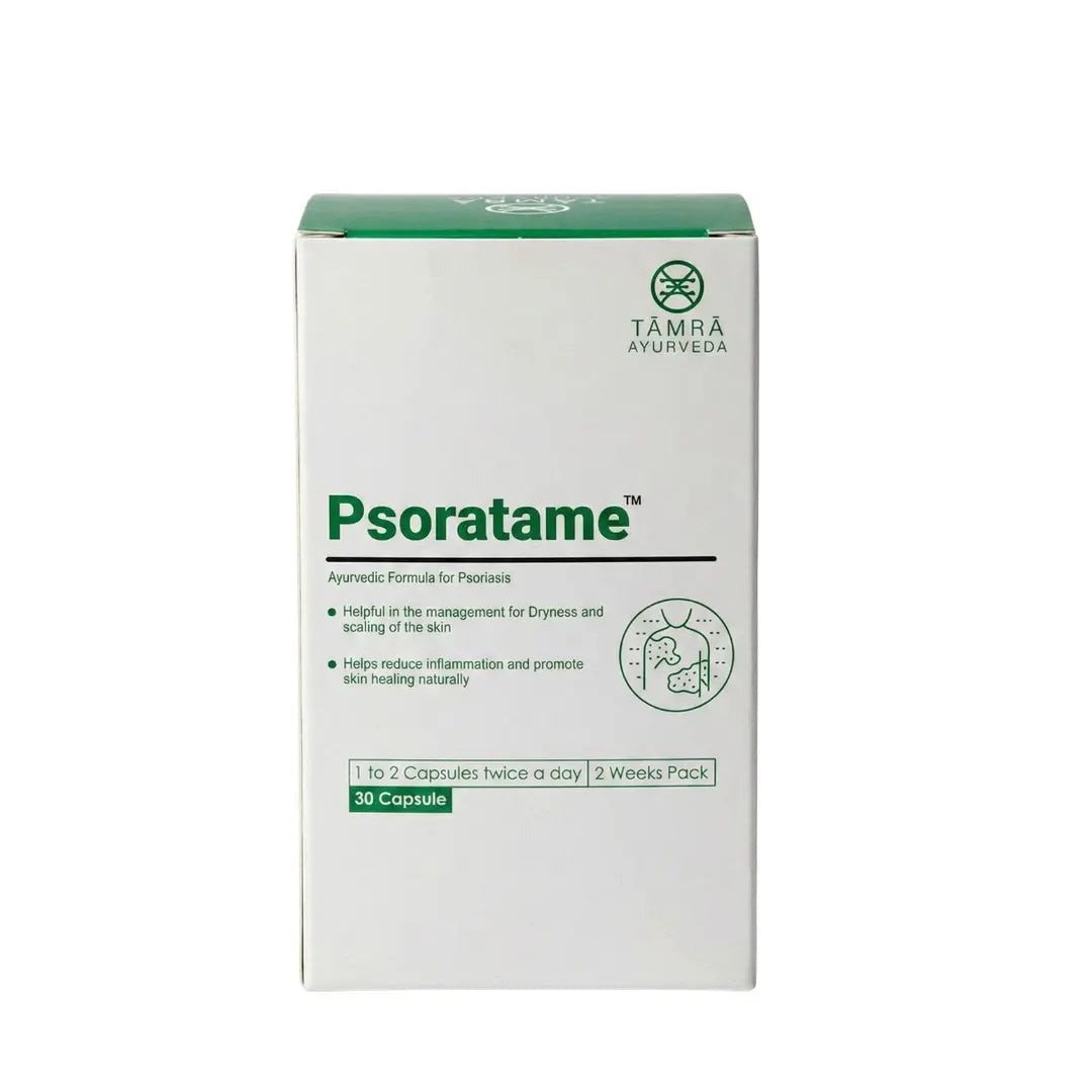 Box of Psoratame by Tamra Ayurveda on a white background