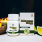 Tamra Garcinia Cambogia Weight Wellness supplement bottle and packaging on a table with candles and lime slices in the background.
